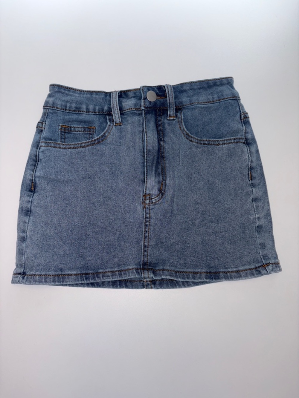 Classic Denim Mini Skirt in Blue